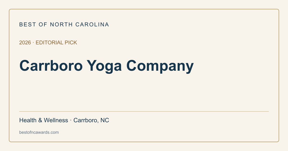 Carrboro Yoga Company — 2026 Editorial Pick | Best of North Carolina