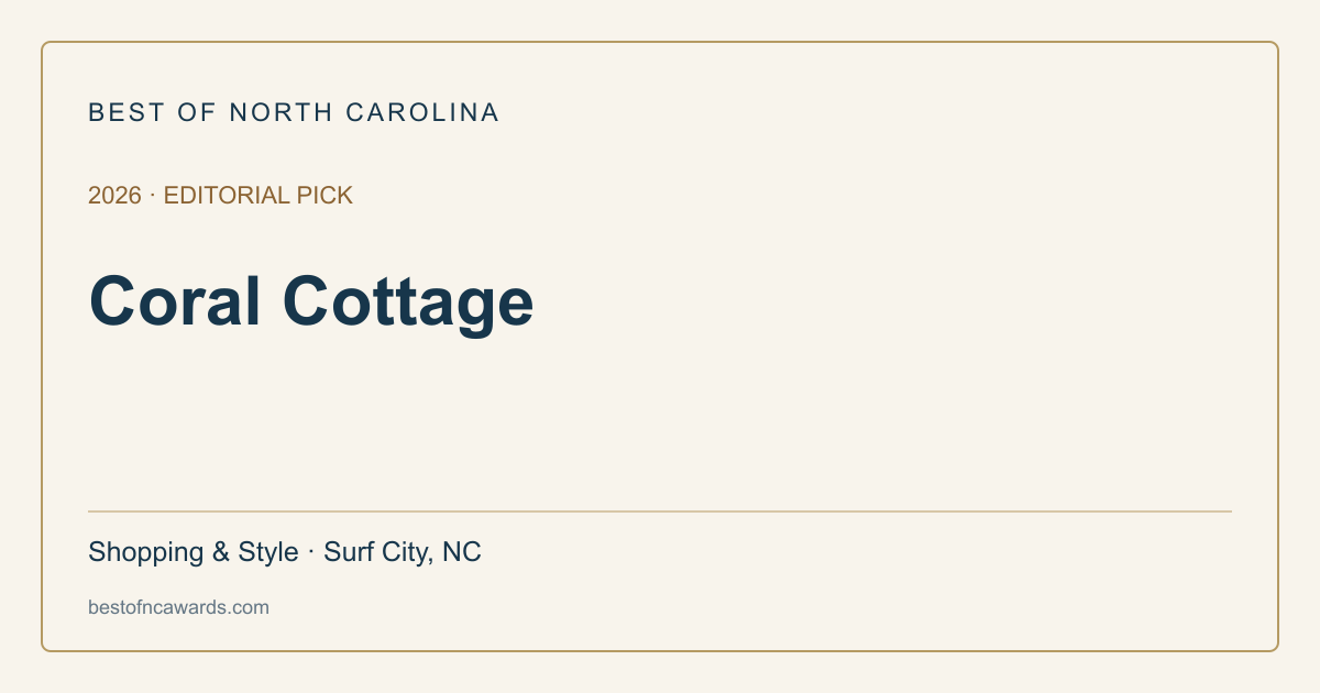 Coral Cottage — 2026 Editorial Pick | Best of North Carolina